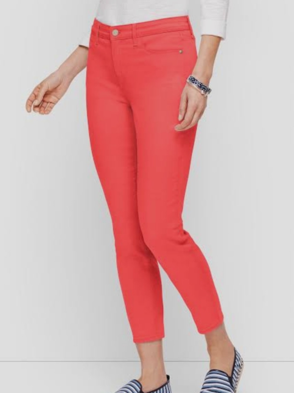 Talbots Women’s Slim High-Rise Jeggins in Bright Orange